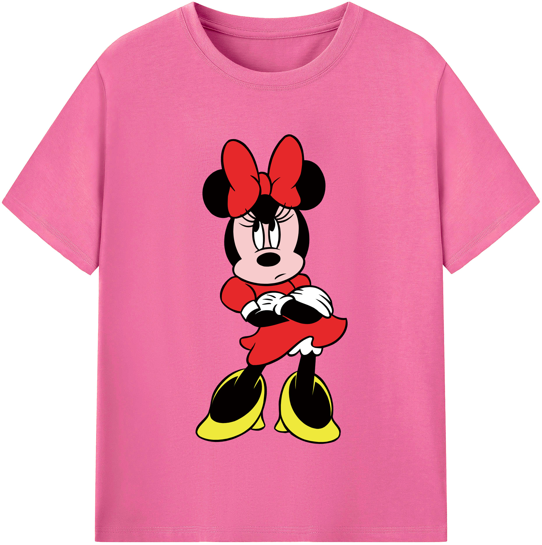 （画像用） ミッキーマウス Mickey Mouse レディースカジュアルプリントTシャツ（綿100％）